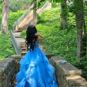 Elegant Blue Gown Prom Dress